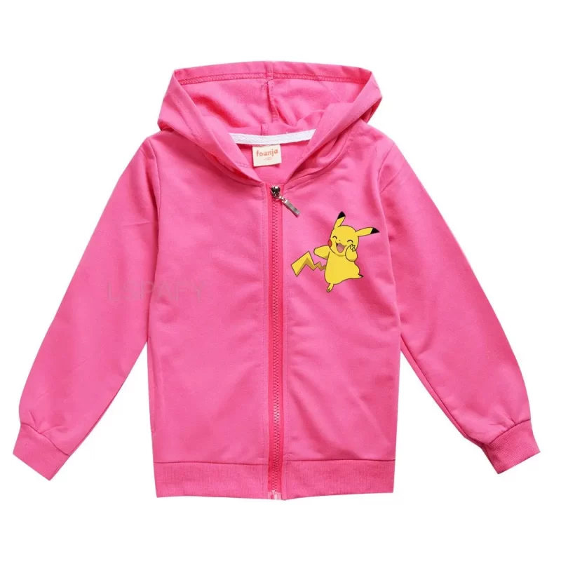 Pokemon Kinder Hoodie Pikachu Rosa Kapuzenpullover