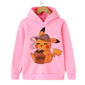 Rosa Pokemon Kapuzenpullover Pikchu No Cofee Kinder Hoodie