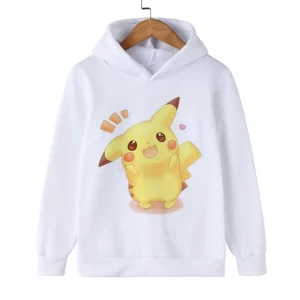 Weiß Pokemon Kapuzenpullover Pikachu Kinder Hoodie
