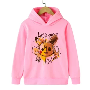 Rosa Pokemon Kapuzenpullover Pikachu Eevee Kinder Hoodie