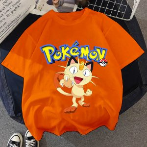 Pokemon Kinder Shirt Meowth Orange Shirt