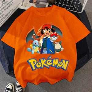 Pokemon Kinder Shirt Sacha Orange Shirt