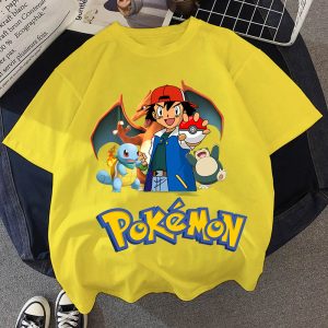 Pokemon Kinder Shirt Sacha Gelb Shirt