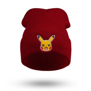 Pokemon Mütze Pikachu Dunkelrot Beanie