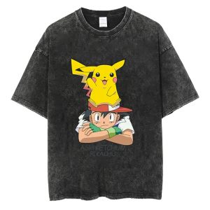 Pokemon Oversize Shirt Pikachu Sacha Ketchum Gym Shirt