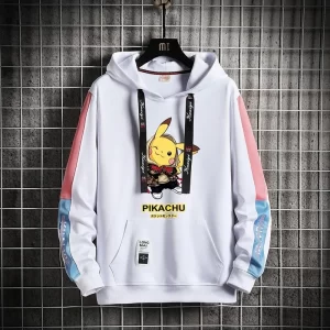 Pokemon Hoodie Pikachu Weiß Kapuzenpullover