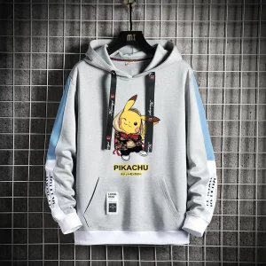 Pokemon Hoodie Pikachu Grau Kapuzenpullover