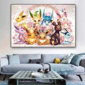 Pokemon Poster Aquana Blitza Evoli Flamara Kawaii Wandbilder