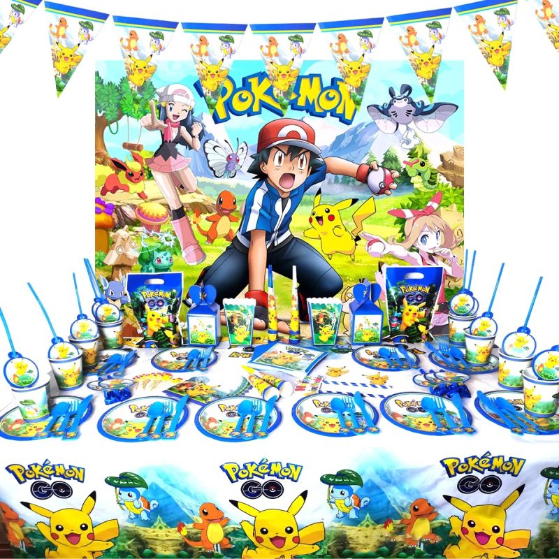Alle Pokemon Geburtstagsdekorationen Pokemon Partyzubehör Set