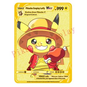 Pokemon Karten Pikachu Cosplay One Piece Luffy Metall Sammelkarten