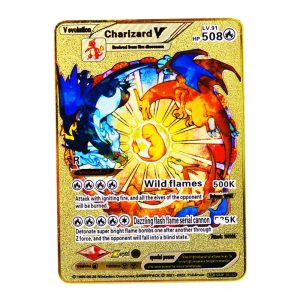 Pokemon Karten Charizard Wild Flames V Metall Sammelkarten