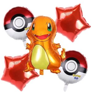 Pokemon Geburtstagsdekorationen 5 Pcs Glumanda Luftballons
