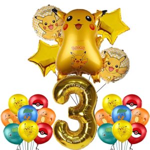 Pokemon Geburtstagsdekorationen 3 Jahr Pokemon Luftballons