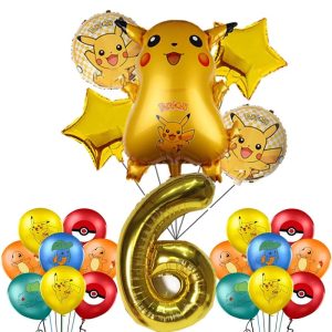 Pokemon Geburtstagsdekorationen 6 Jahr Pokemon Luftballons