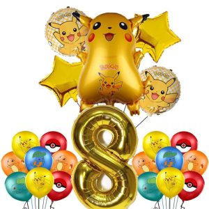 Pokemon Geburtstagsdekorationen 8 Jahr Pokemon Luftballons