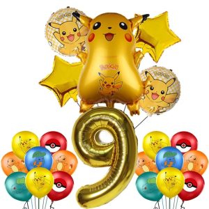Pokemon Geburtstagsdekorationen 9 Jahr Pokemon Luftballons