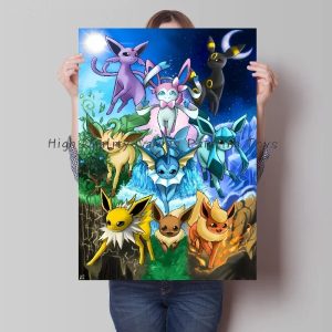 Pokemon Wandbilder Evoli Freunde Poster