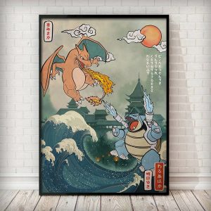 Pokemon Poster Charizard Vs Blastoise Leinwandbilder