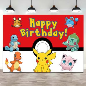 Pokemon Wandteppich Pikachu Happy Birthday Wanddeko